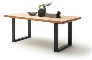 Rozkládací jídelní stůl z masivu DAYTON dub divoký/lak antracit Velikost stolu 200x100