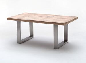 Jídelní stůl CASTELLO dub bělený/leštěná ocel Velikost stolu 180x100