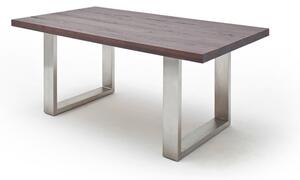 Jídelní stůl CASTELLO dub zastaralý/leštěná ocel Velikost stolu 180x100