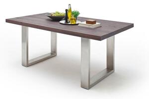 Jídelní stůl CASTELLO dub zastaralý/leštěná ocel Velikost stolu 200x100