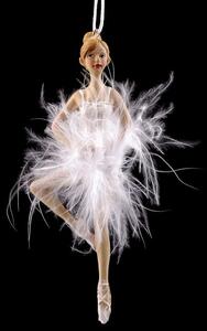 Dekorace baletka k zavěšení - 2 bílá