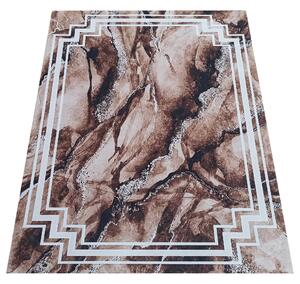 Makro Abra Moderní kusový koberec protiskluzový Horeca-New 118 Mramor Klasický hnědý Rozměr: 80x150 cm