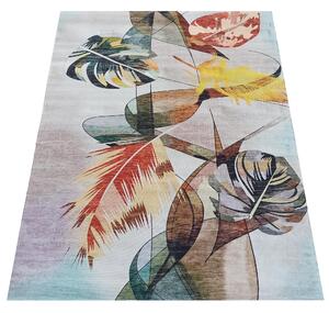 Makro Abra Moderní kusový koberec protiskluzový Horeca-New 124 Květy Listy vícebarevný Rozměr: 80x150 cm
