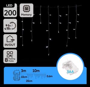 Aigostar - LED Venkovní řetěz 200xLED/8 funkcí 13x0,6m IP44 studená bílá