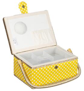 BELLATEX BOX na šití Puntík žlutá 24x17,5x13 cm