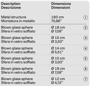 Závěsné lineární LED svítidlo RANDOM STICK, XL, d.180cm Teplota světla: 2700, Barva stínidla: Transparentní, Barva baldachýnu: Černá