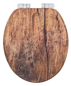 WENKO 25226100-WC sedátko RUSTIC 35,5x42,5 cm hnědá/stříbrná