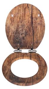 WENKO 25226100-WC sedátko RUSTIC 35,5x42,5 cm hnědá/stříbrná