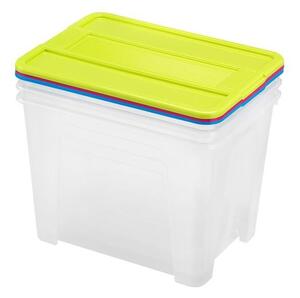 Plastový úložný box s víkem HEIDRUN TexBox 3x21l