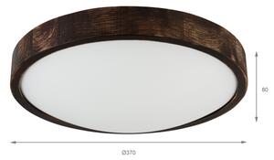Stropní svítidlo OAK SMOKY SLIM 2xE27/15W/230V pr. 37 cm dub/tmavě hnědá
