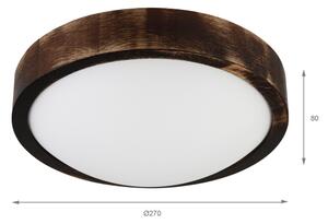 LED Stropní svítidlo OAK SMOKY SLIM LED/20W/230V 4000K pr. 27 cm dub/tmavě hnědá