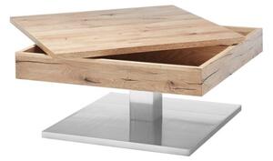 Konferenční stolek MONROVIA dub sukatý/leštěná ocel