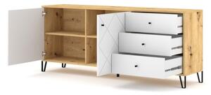 Komoda SULA 183x75x40 cm dub artisan/bílá