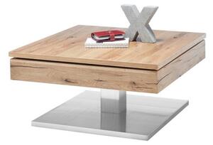 Konferenční stolek MONROVIA dub sukatý/leštěná ocel