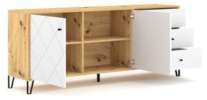 Komoda SULA 183x75x40 cm dub artisan/bílá