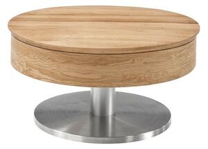 Konferenční stolek SUVA dub sukatý/leštěná ocel