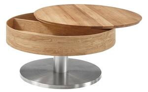 Konferenční stolek SUVA dub sukatý/leštěná ocel
