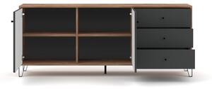Komoda SULA 183x75x40 cm dub craft/černá
