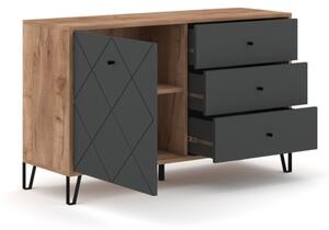 Komoda SULA dub craft/černá