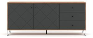 Komoda SULA 183x75x40 cm dub craft/černá
