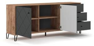 Komoda SULA 183x75x40 cm dub craft/černá