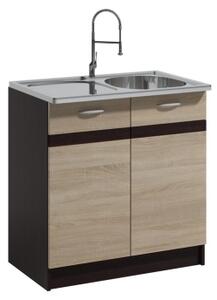 Kuchyňská linka VALERIA 180 cm hnědá/dub sonoma
