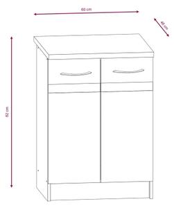 Kuchyňská linka VALERIA 240 cm dub sonoma/hnědá