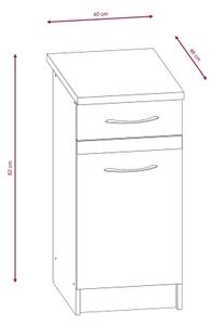 Kuchyňská linka VALERIA 180 cm dub sonoma/hnědá