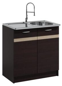 Kuchyňská linka VALERIA 180 cm dub sonoma/hnědá