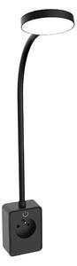 Rabalux 71283 - LED Stmív. nástěnná lampa TIVRO E 4W/230V s USB do zásuvky černá