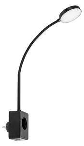 Rabalux 71284 - LED Stmív. nástěnná lampa TIVRO 4W/230V s USB do zásuvky černá