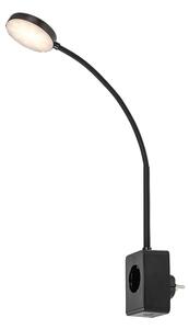 Rabalux 71284 - LED Stmív. nástěnná lampa TIVRO 4W/230V s USB do zásuvky černá