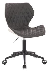 Židle MATRIX na černé podstavě s kolečky - šedo bílá