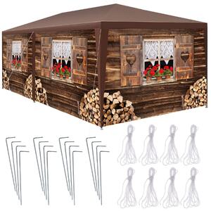 Tectake Pavilon Almchalet s odnímatelnými bočními díly - 6 m