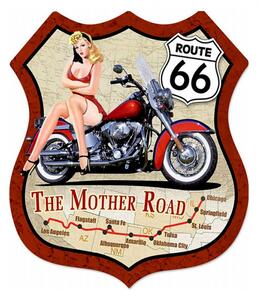 Nástěnná kovová cedule Route 66 – 30x1x35 cm