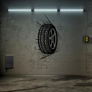 Živá Zeď Samolepka Závodní pneumatika Barva: černá