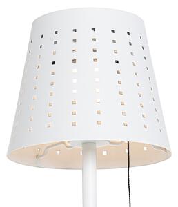 Venkovní stojací lampa bílá včetně LED 3-stupňové stmívatelné na solární energii - Ferre