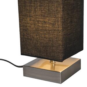 Moderní stolní lampa černá s ocelí - Milo