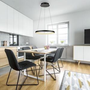 Paul Neuhaus Závěsné LED svítidlo HOOP, 42W, ø 57 cm, 3000K stmívatelné SimplyDim a nastavitelnou výškou Barva: Černá