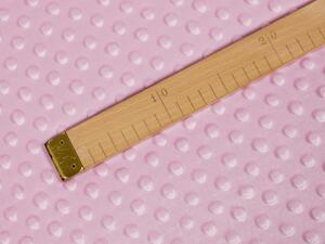 Dětská látka Minky 3D puntíky MKP-049 Světle fialovorůžová - šířka 150 cm