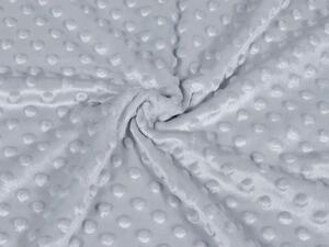 Biante Dětská oboustranná deka Minky puntíky/Polar MKP-050 Stříbrnošedá 100x150 cm