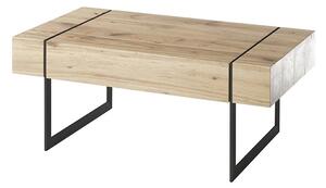 Konferenční stolek PAPHOS dubová dýha/černá mat ocel