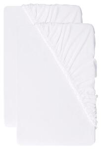 Livarno® Sada žerzejových napínacích prostěradel, 90-100 x 200 cm, 2dílná (bílá) (100401460003)