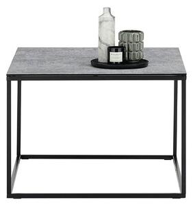 Čtvercový konferenční stolek FARGO šedá keramika/kov černý mat