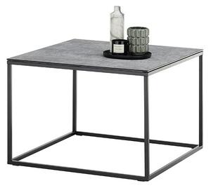 Čtvercový konferenční stolek FARGO šedá keramika/kov černý mat