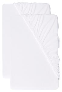 Livarno® Sada žerzejových napínacích prostěradel, 90-100 x 200 cm, 2dílná (bílá) (100401460003)
