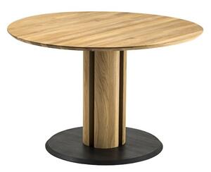 Jídelní stůl z masivu CENTURION dub divoký/lak černý mat Velikost stolu Ø:120cm