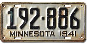 Americká SPZ Minnesota 1941 Silver 192-886
