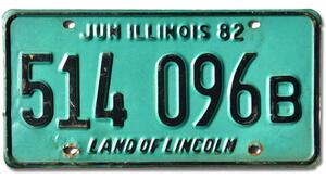 Americká SPZ Illinois 1982 Green 514 096B