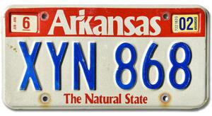 Americká SPZ Arkansas red